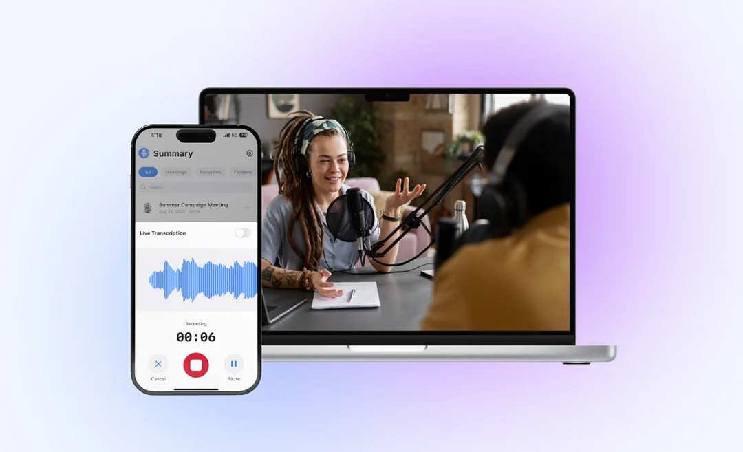 Summary AI allows you to create podcast transcripts