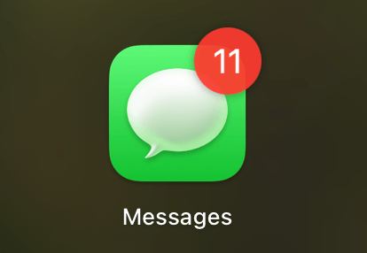 iphone messages app with notifications