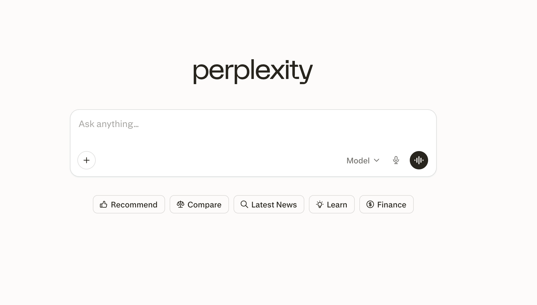 perplexity main dashboard