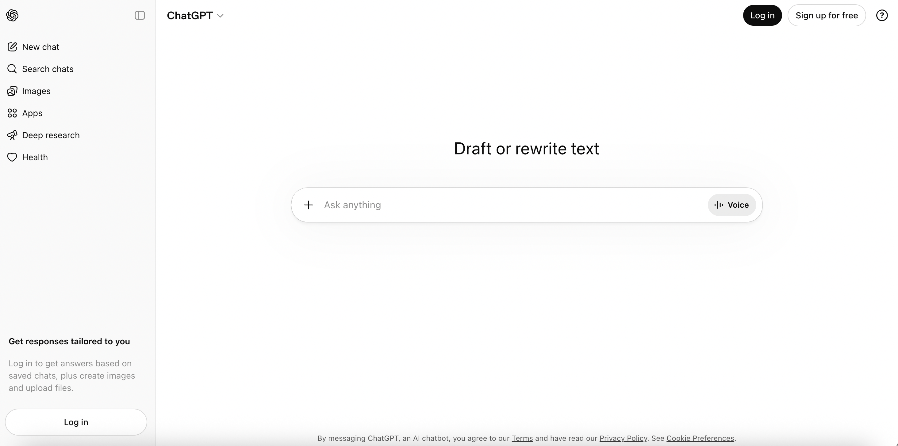 chatgpt interface with ai chat field