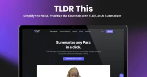 TLDR landing page with paragraph summary