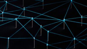 Pins and threads representing a neural network to teach how ai works