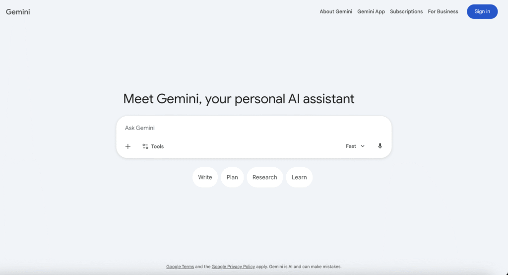 gemini ai platform message