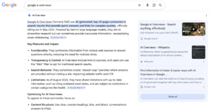 google ai overviews example showing summary of answers for search query
