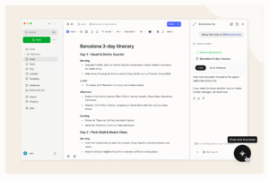 evernote platform showing ai assistant