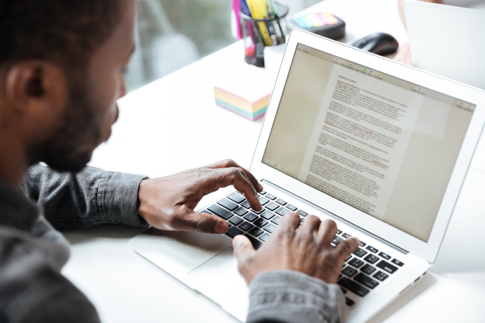 analyzing professional summary examples on screen