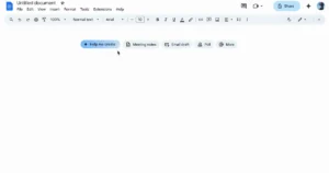 empty google docs document with gemini button