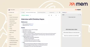 mem ai note taking app