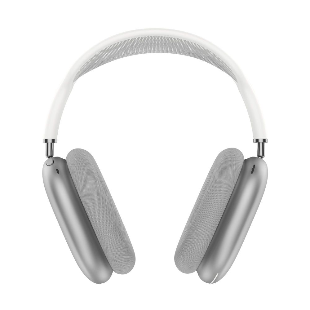 silver airpods max on white background