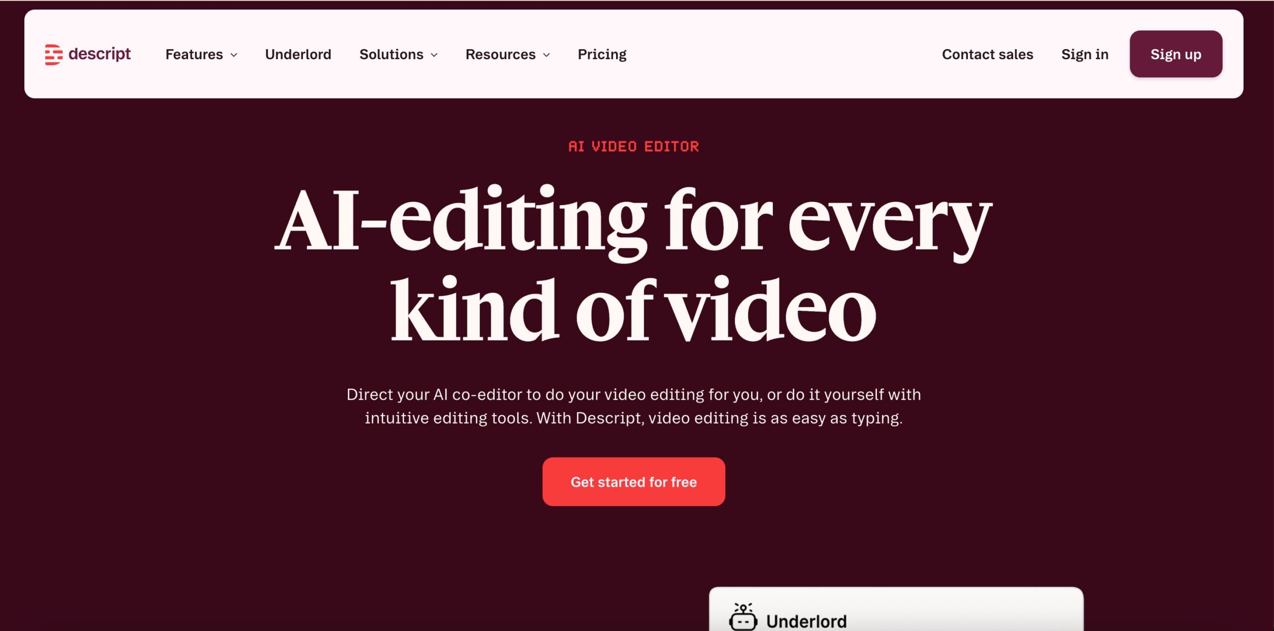 ai video editor website