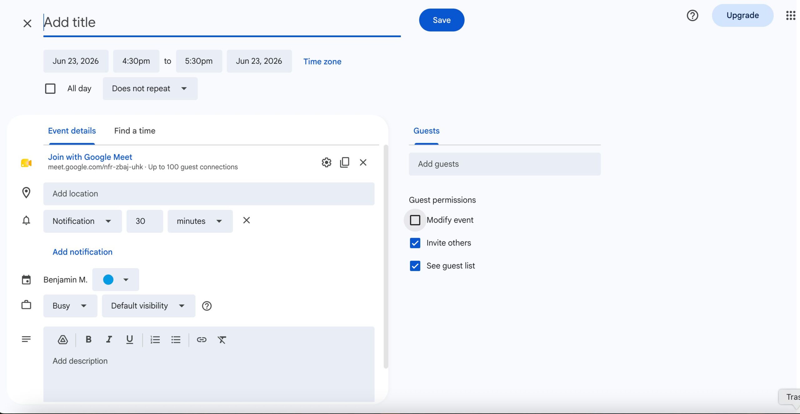 everything you need to set up in google calendar meeting settings