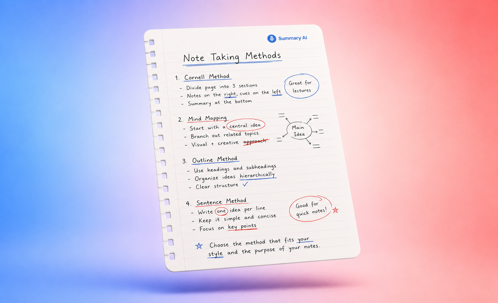 note taking methods