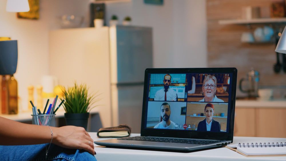 webinar panelists on laptop screen