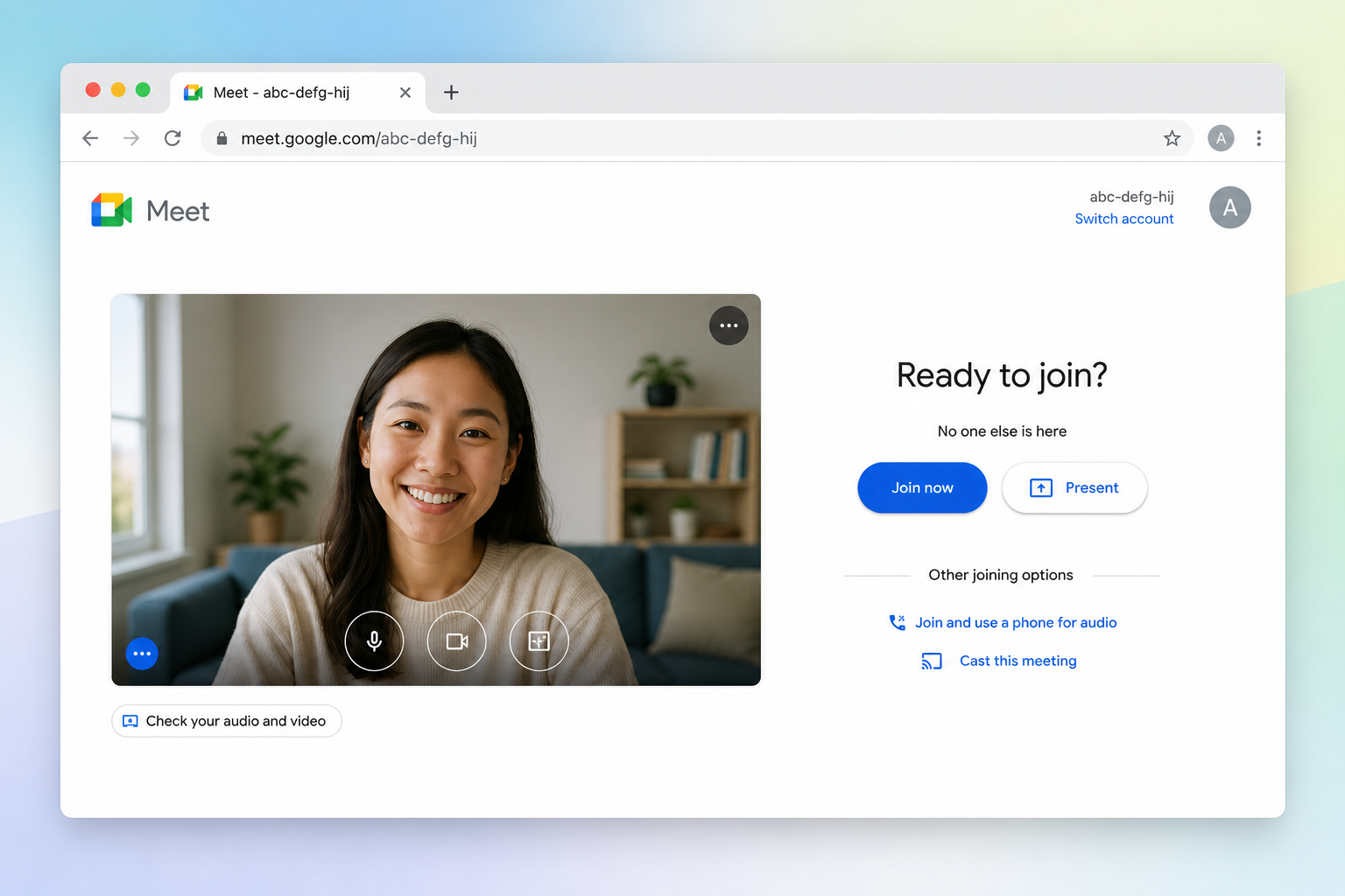 set up and join google meet